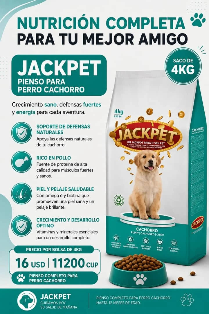 Pienso para cachorros bolsa 4kg's foto | Free of Lice |  BizneCubano