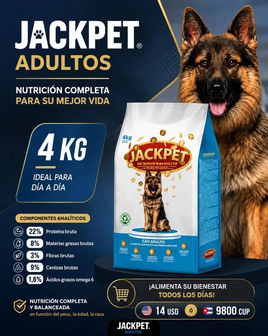 Pienso para perros adultos JacKPet 4kg's foto | Free of Lice |  BizneCubano