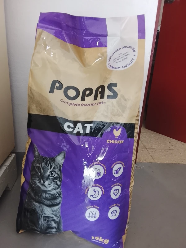 Pienso Popas para gatos pollo y pescado. 15kg's foto | Free of Lice |  BizneCubano